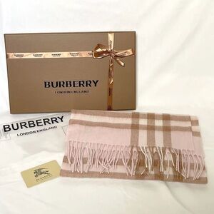 Burberry Classic Pink and Brown Plaid Scarf